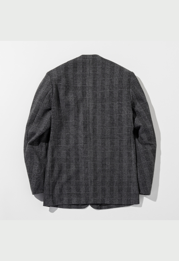 1PIU1UGUALE3 RELAX GLEN CHECK COLLARLESS JACKET【予約商品】