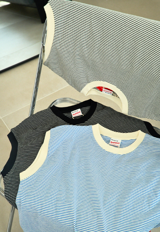 Healthknit Narrow Border Jersey Sleevless【WOMENS ITEM/残BLACK1点】