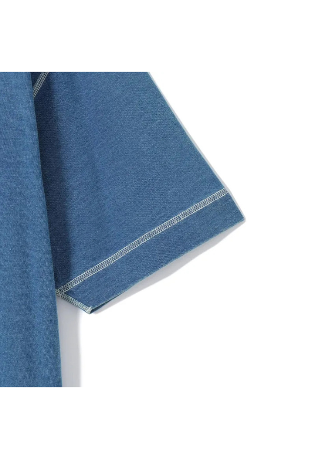 Healthknit Henleyneck S/S Tee(Indigo)