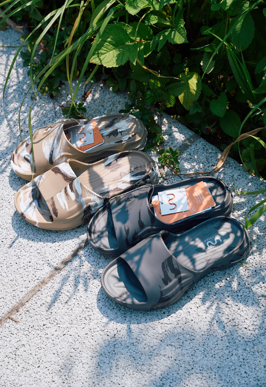 doubleu ULTRA SPORTY SLIDE MARBLE【 KHAKI+BROWN 残り40/41 1点ずつ】