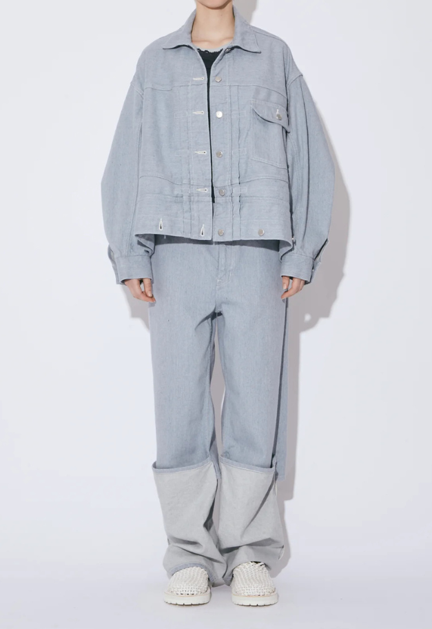 beautiful people recycling denim flip hem pants