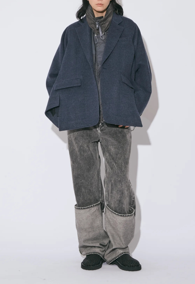 beautiful people selvedge denim flip hem pants blk bleach