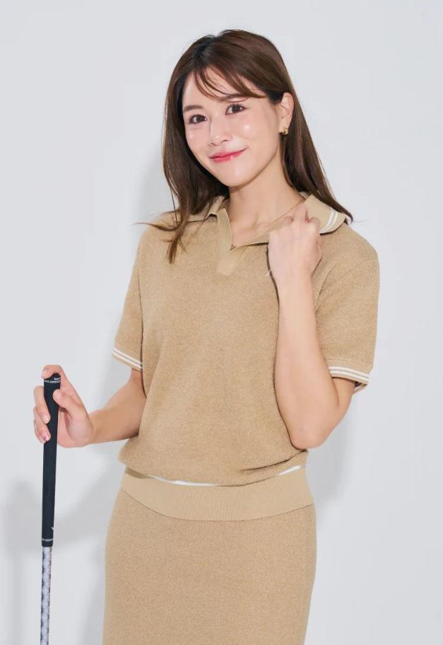 LE.NAN Terry Pique Polo【BEIGE】