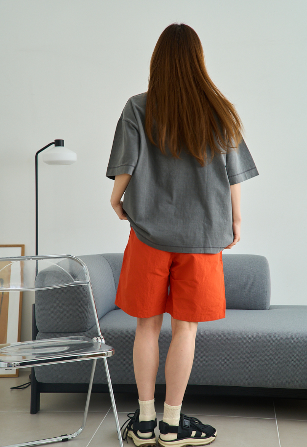 Healthknit Henleyneck S/S Tee(Sulfur dye)