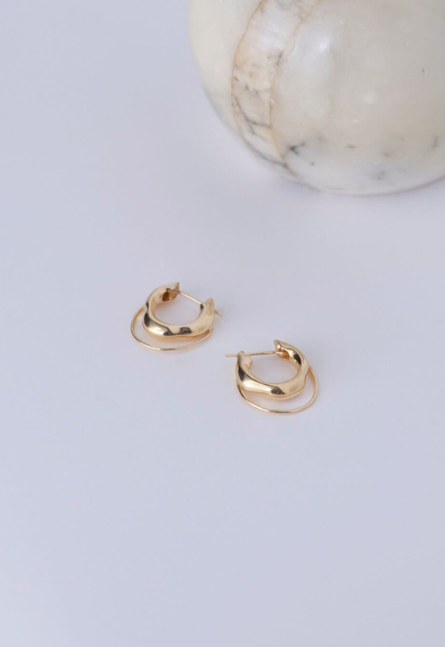 The Noetic. Hoop Earrings (14KGP Silver925)
