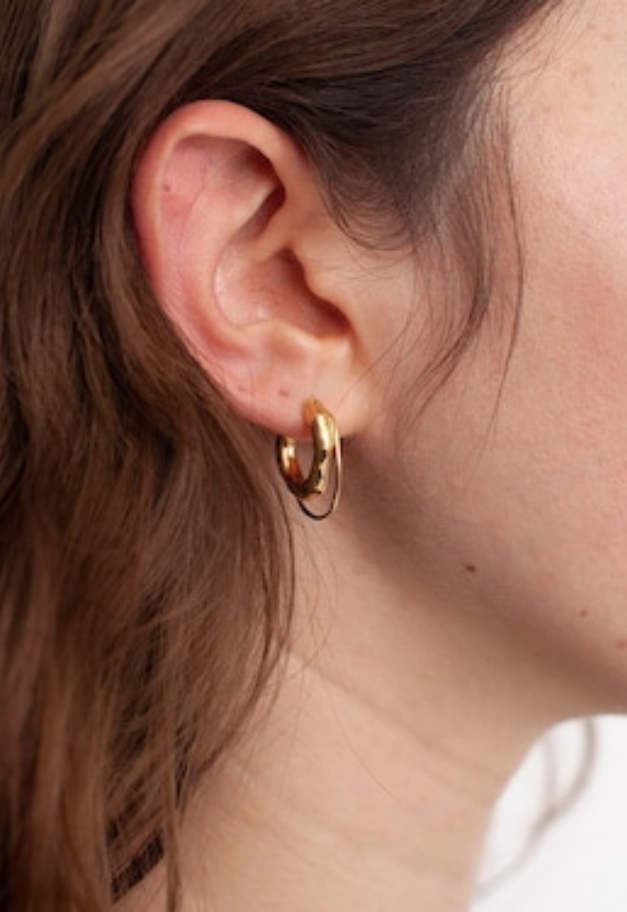 The Noetic. Hoop Earrings (14KGP Silver925)