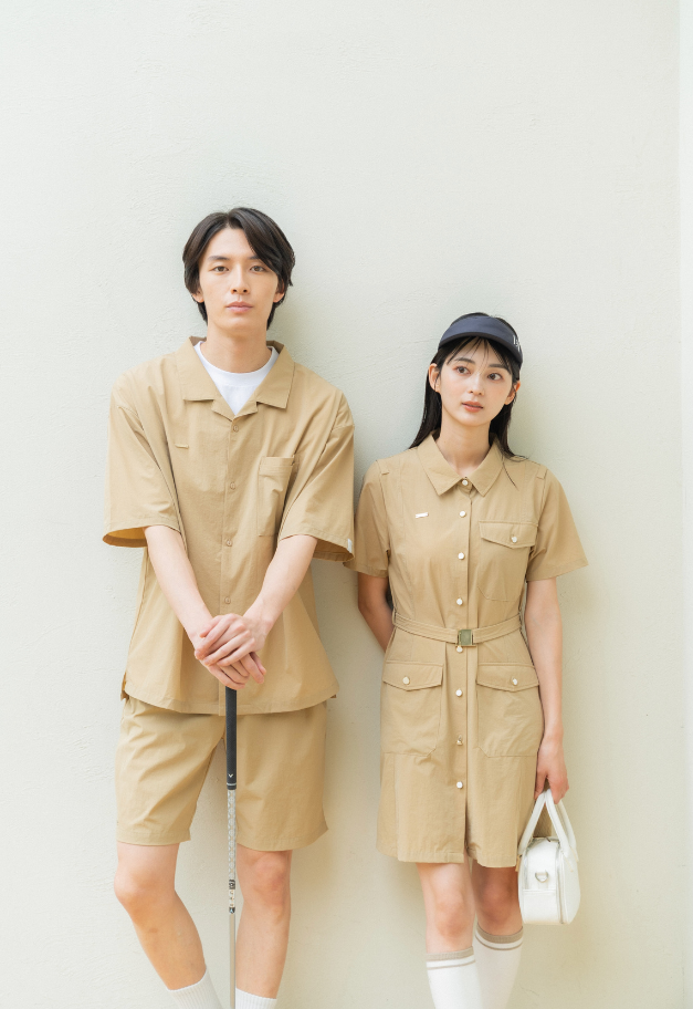 LE.NAN Belted Trench Shirt Golf Dress