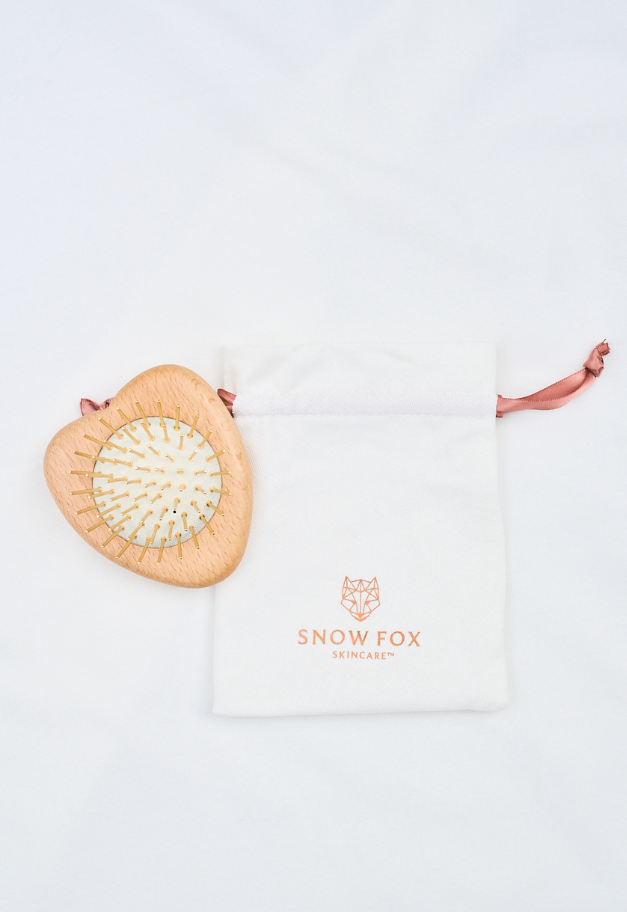 SNOW FOX SKINCARE プレミアム FOX カッサ ウッド ミニハート ヘアブラシ【残り1点】