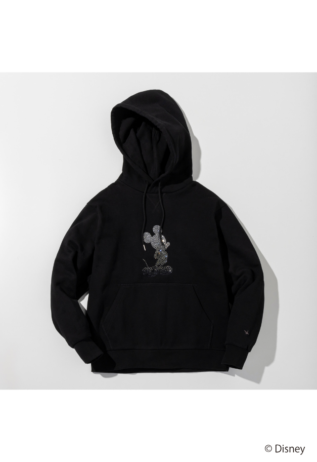 1PIU1UGUALE3 RELAX【MICKEY】 GRADIENT RHINESTONE HOODIE