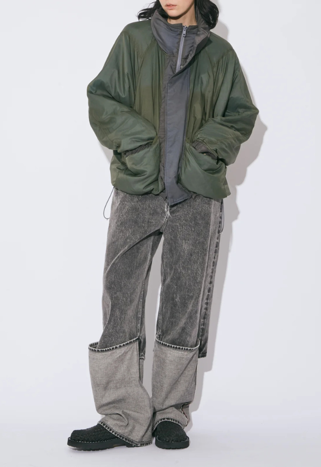 beautiful people selvedge denim flip hem pants blk bleach