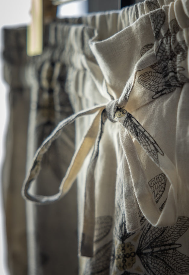 drawell LINEN-PRINTED DROST PANTS【BERGAMOT】