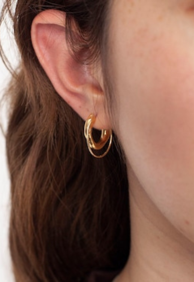 The Noetic. Hoop Earrings (14KGP Silver925)