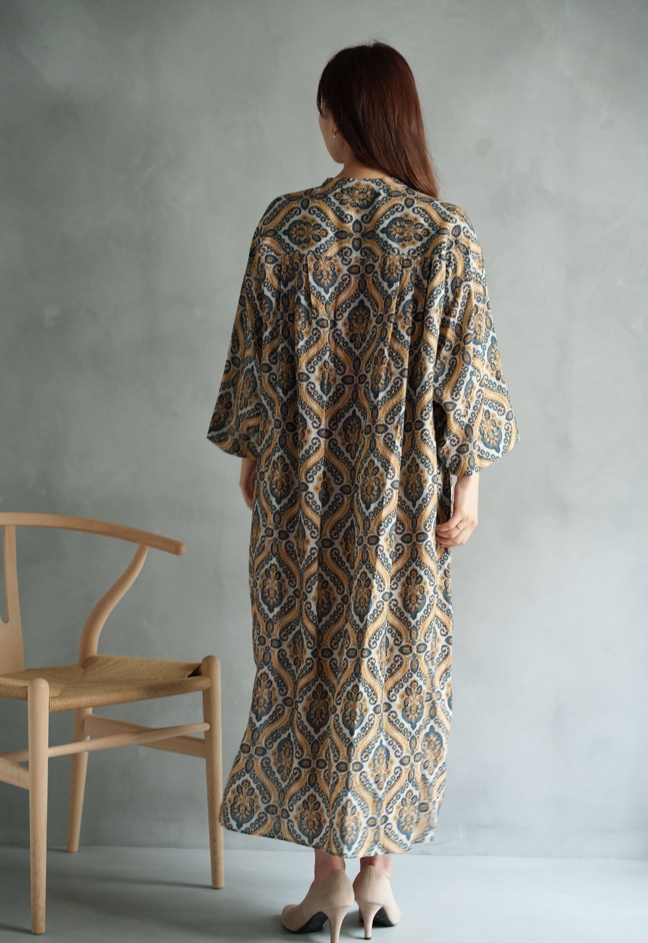 drawell LINEN PRINTED W POCKET SHIRT OP【BERGAMOT/DAMASK】