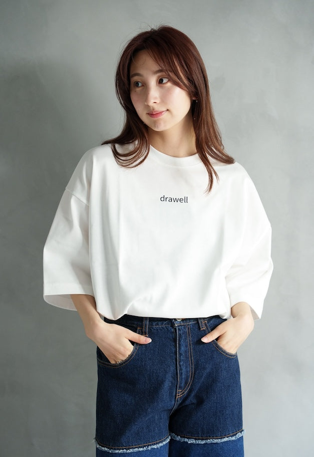 drawell LOGO PRINT T【WHITE/GRAY】
