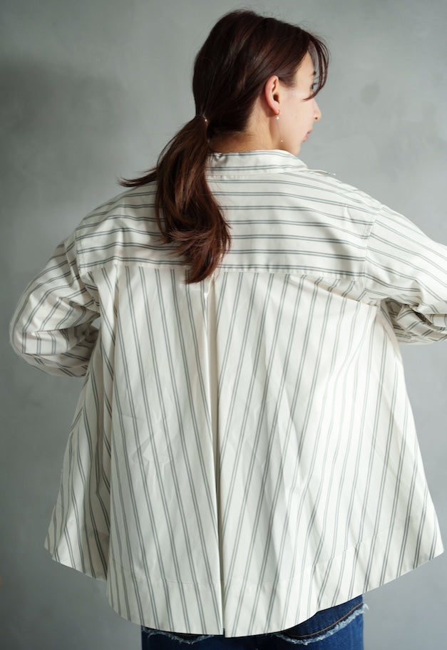 drawell BACKFLARE SHIRT【CREAM/PINK/OFF-WHITE】