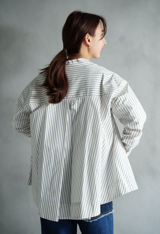 drawell BACKFLARE SHIRT【CREAM/PINK/OFF-WHITE】