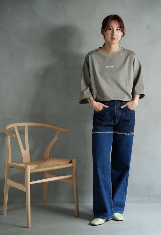 drawell LOGO PRINT T【WHITE/GRAY】