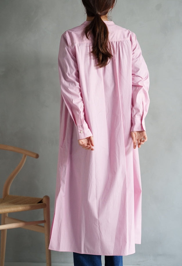 drawell MULTI-STRIPE VIB YOKE SHIRT OP【PINK】