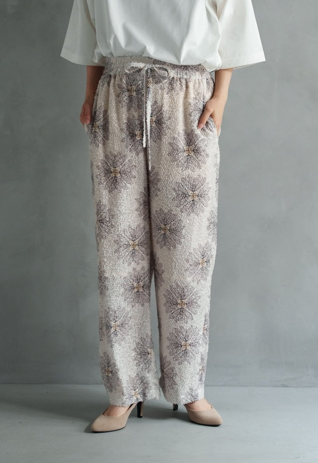 drawell SHAGGY JAGARD PRINTED DROST PANTS【BERGAMOT】