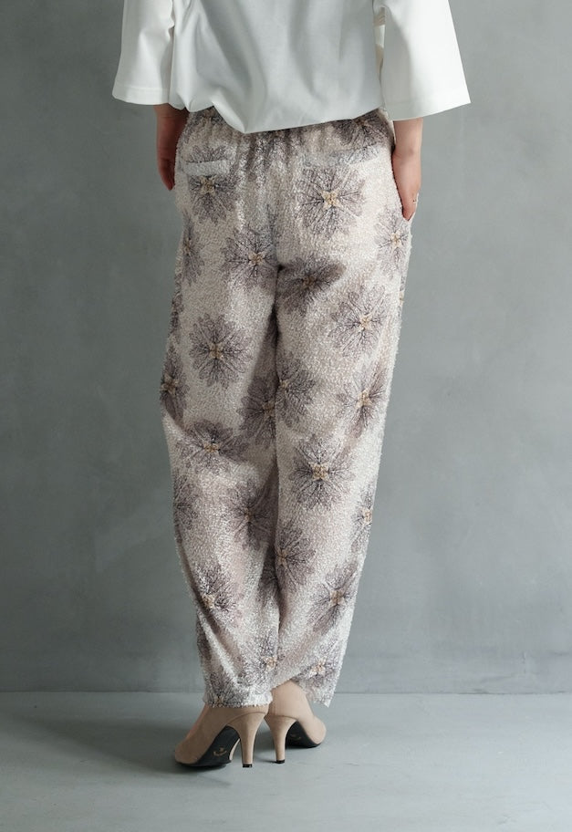 drawell SHAGGY JAGARD PRINTED DROST PANTS【BERGAMOT】