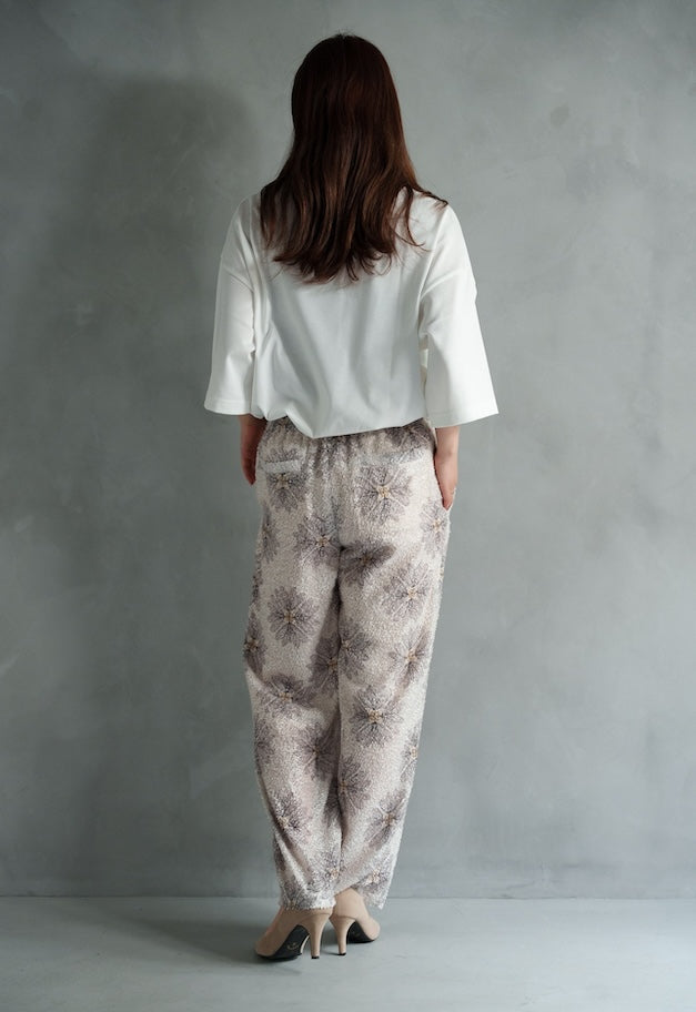 drawell SHAGGY JAGARD PRINTED DROST PANTS【BERGAMOT】