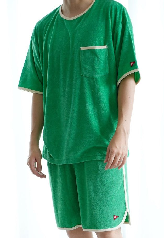 Healthknit Tri-Blend Pile Crew S/S w/Pocket