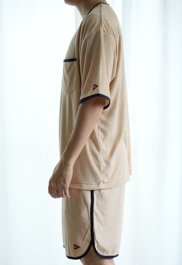 Healthknit Tri-Blend Pile Crew S/S w/Pocket