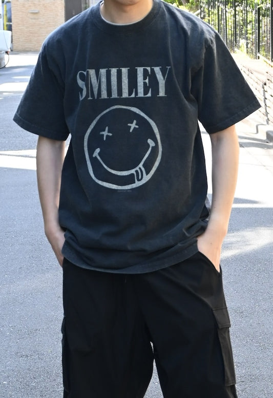 0% SMILY T-Shirts【GRAY/BLACK UNISEX】