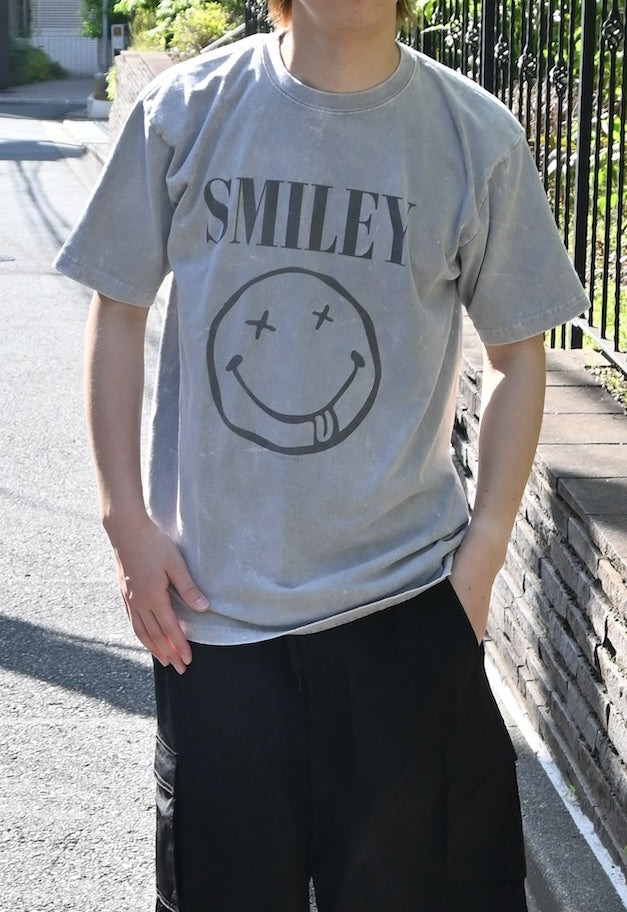 0% SMILY T-Shirts【GRAY/BLACK UNISEX】