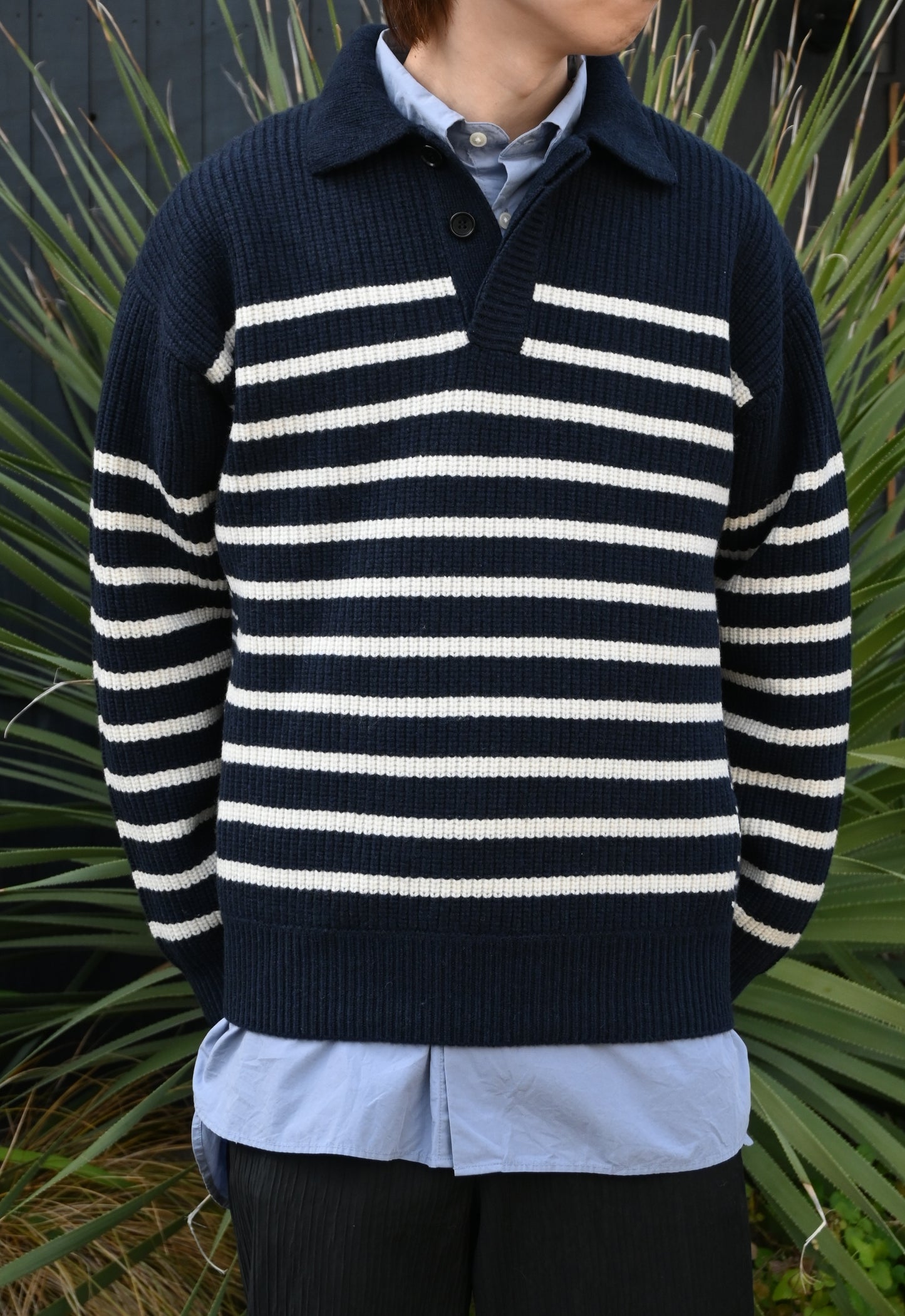 ANNUAL STRIPED POLO SWEATER