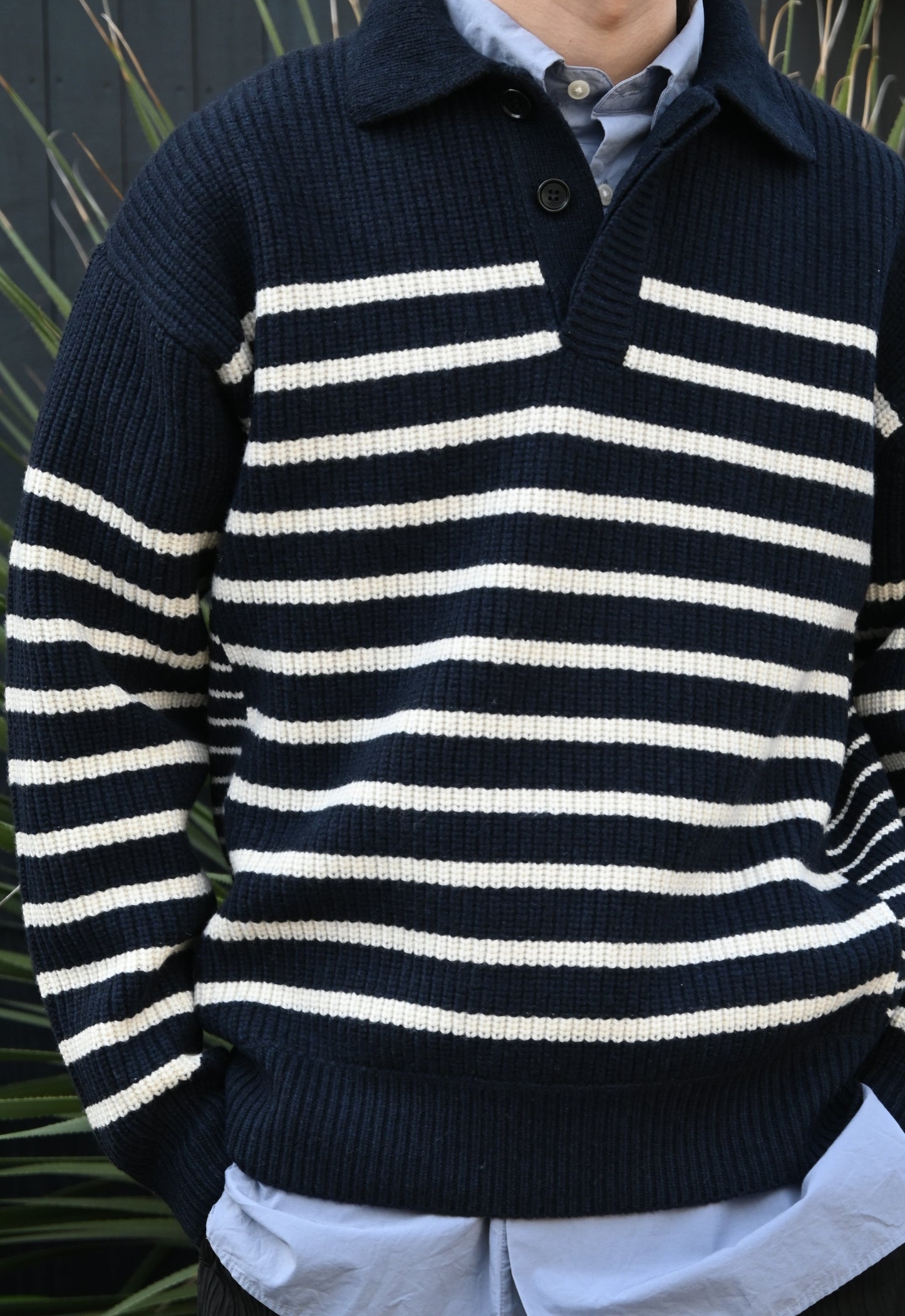 ANNUAL STRIPED POLO SWEATER