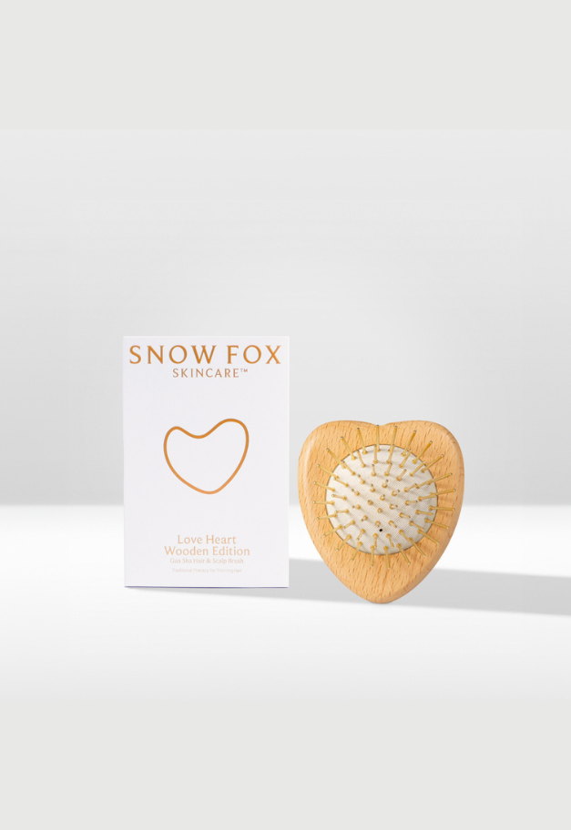 SNOW FOX SKINCARE プレミアム FOX カッサ ウッド ミニハート ヘアブラシ【残り1点】