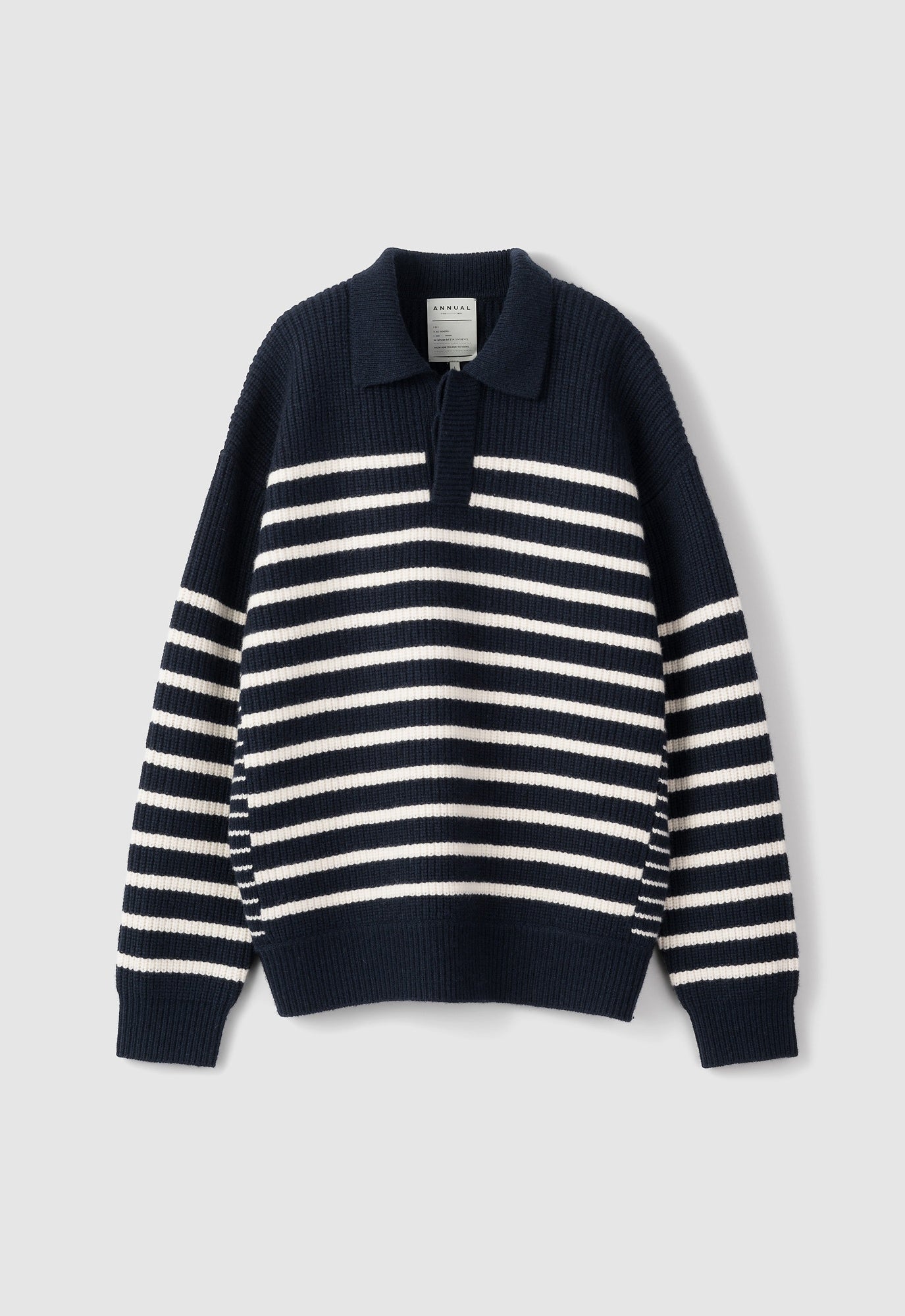 ANNUAL STRIPED POLO SWEATER