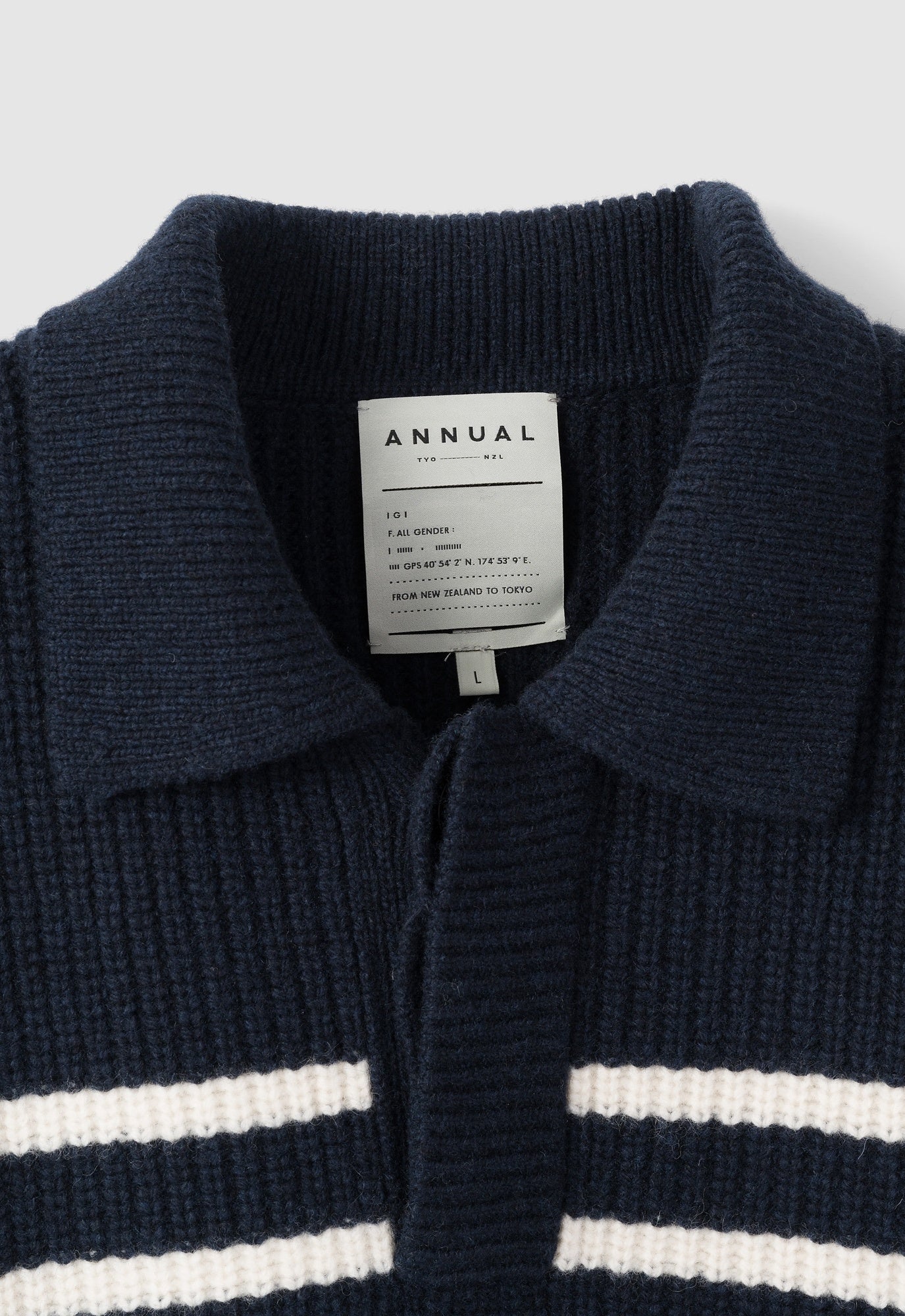 ANNUAL STRIPED POLO SWEATER