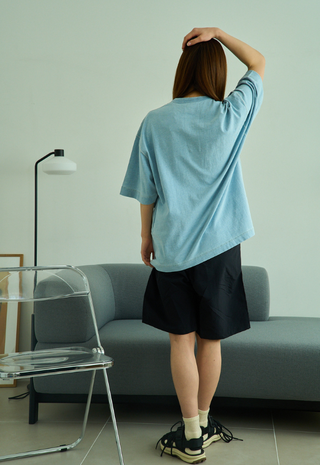 Healthknit Henleyneck S/S Tee(Indigo)