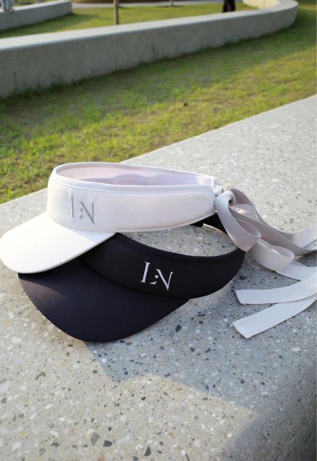 LE.NAN Logo ribbon sunvisor【 WHITE×GRAYGE/NAVY×WHITE】