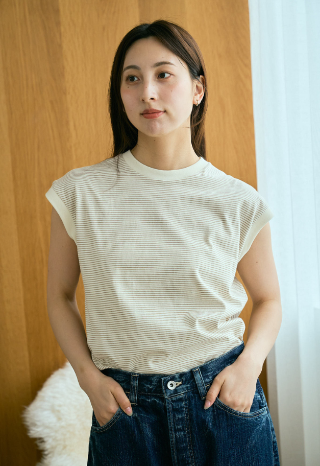 Healthknit Narrow Border Jersey Sleevless【WOMENS ITEM】