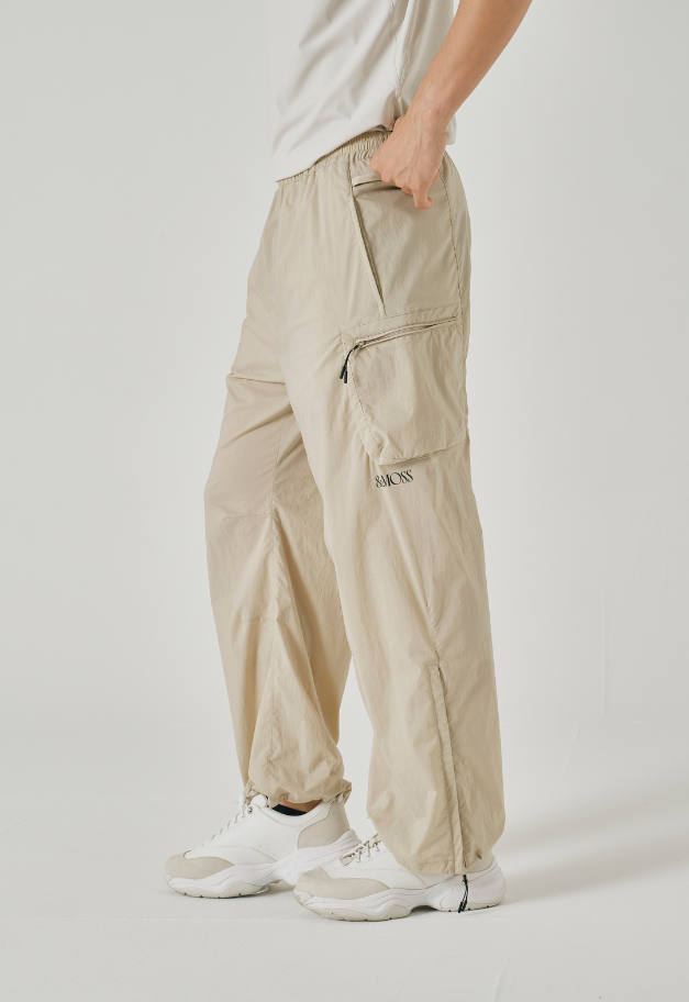 &MOSS STRETCH ZIP PANTS【BLACK/BEIGE】