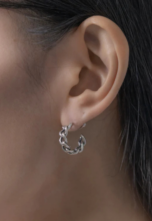 Scat "Chain" hoop pierce【残り1点 SILVER/両耳用】