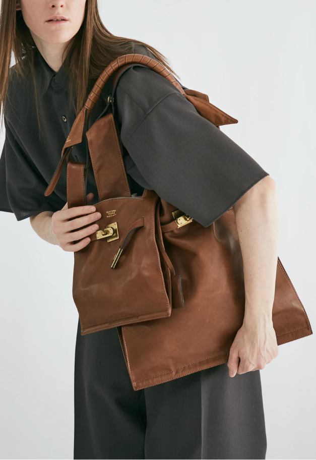 beautiful people oiled leather xlarge market bag