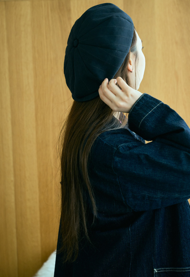 PORTER CLASSIC PIN STRIPE LINEN COTTON CASQUETTE【UNISEX/残M BL.NA L BL各1点】