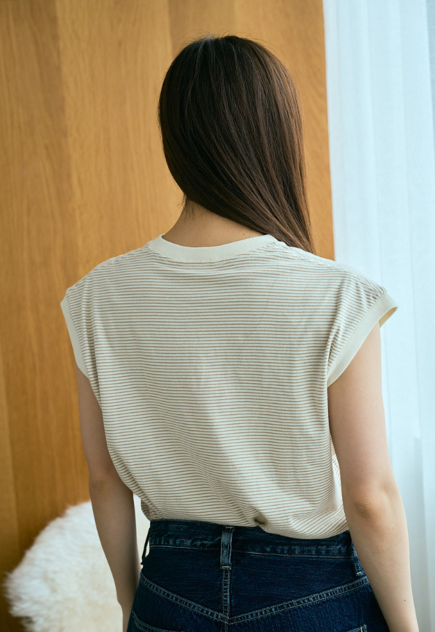 Healthknit Narrow Border Jersey Sleevless【WOMENS ITEM】