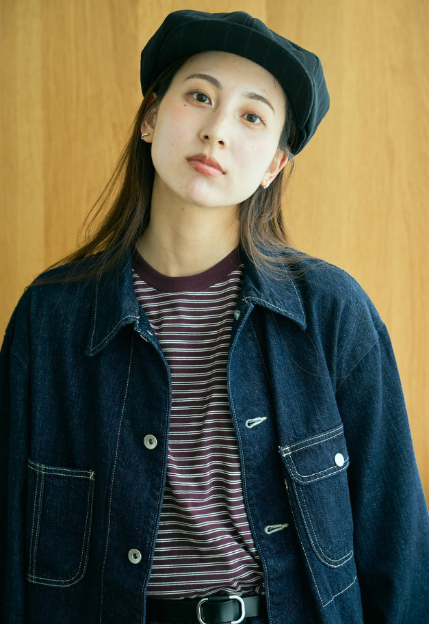 PORTER CLASSIC PIN STRIPE LINEN COTTON CASQUETTE【UNISEX/残M BL.NA L BL各1点】