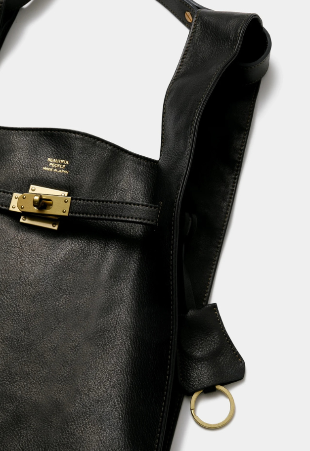 beautiful people oiled leather large market bag