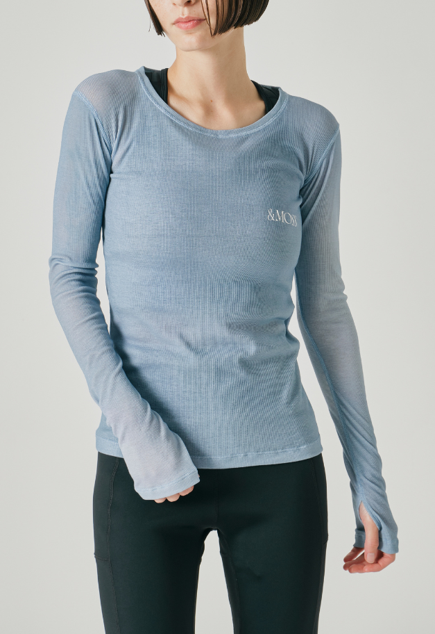 ◆[バイバック保証] &MOSS 【クーポン割引】DRY RIB SEE-THROUGH T-SHIRTS
