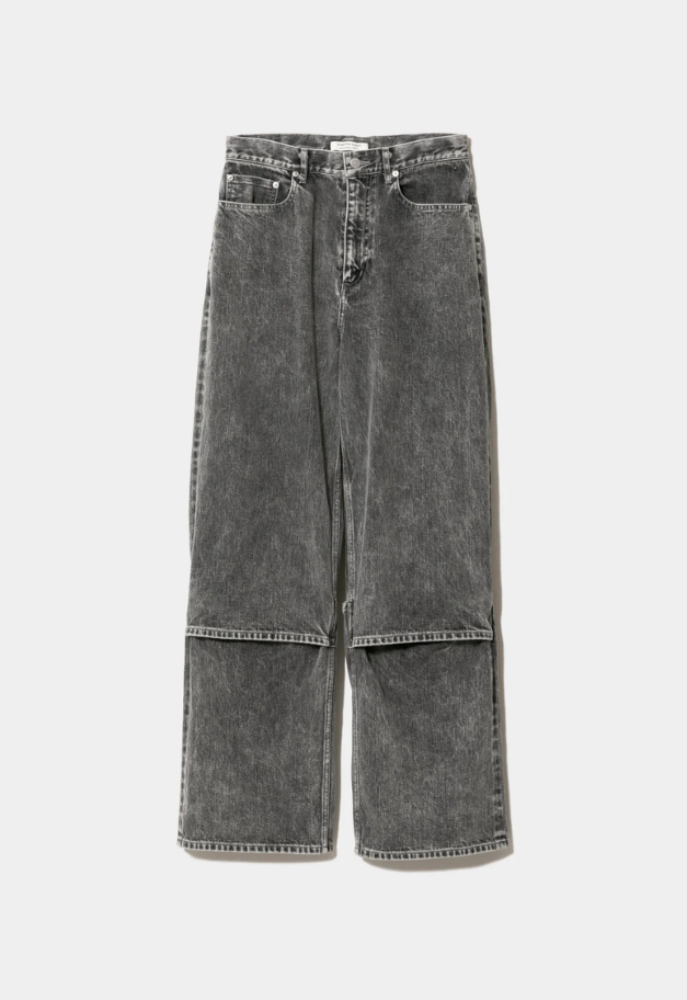 beautiful people selvedge denim flip hem pants blk bleach【予約商品】