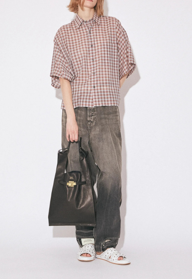 beautiful people oiled leather large market bag