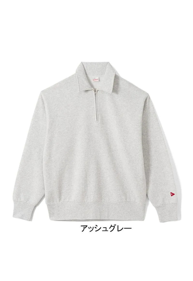 Healthknit Classic Sweat Collared Half Zip L/S