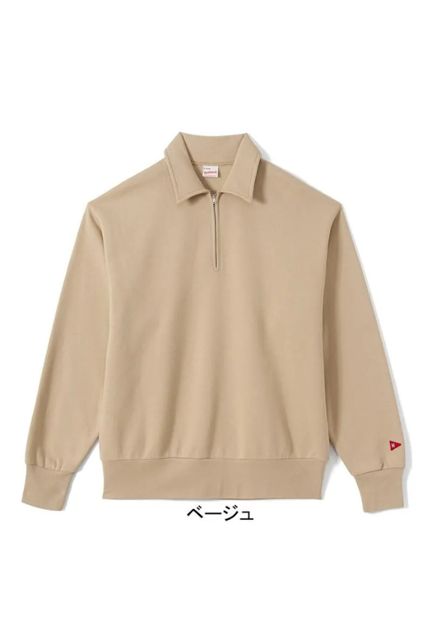 Healthknit Classic Sweat Collared Half Zip L/S