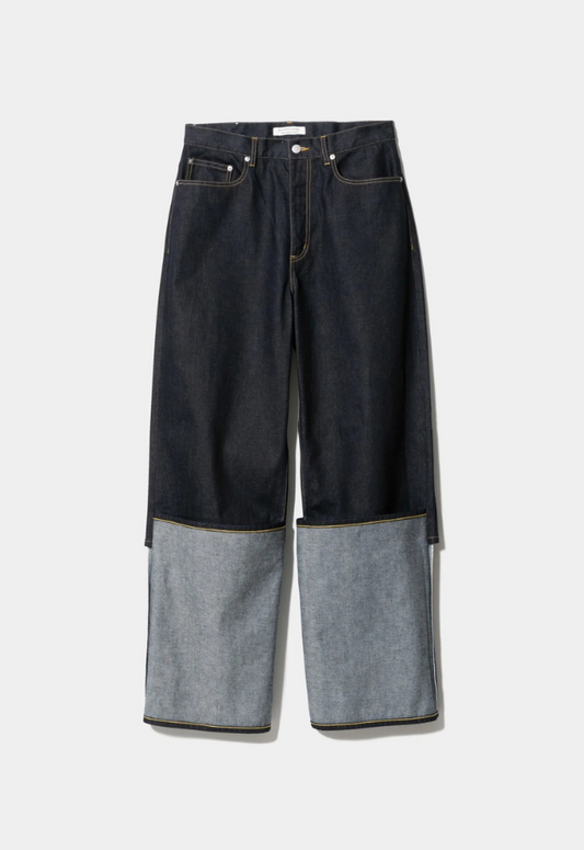 beautiful people selvedge denim flip hem pants